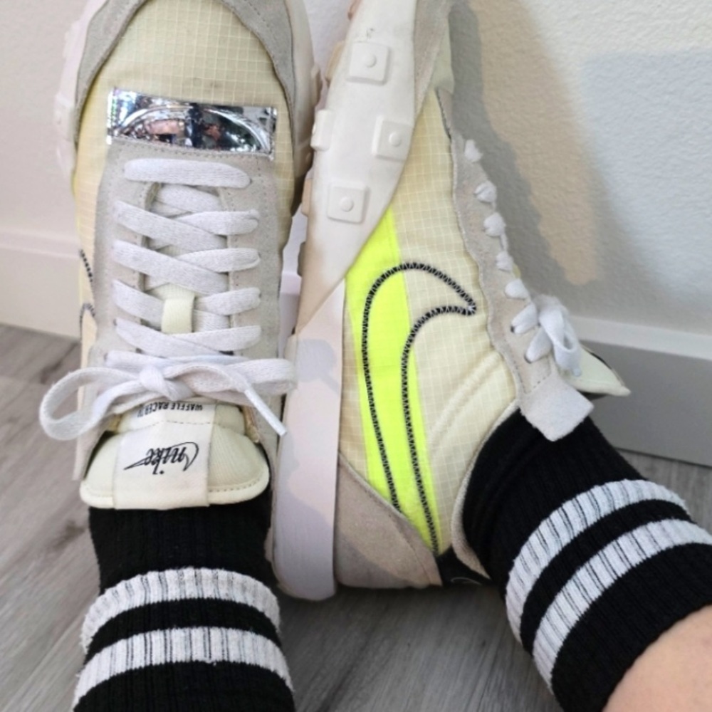 Nike | Waffle Racer 2X 'White Volt' Blockcore low-top sneakers | WMS 8